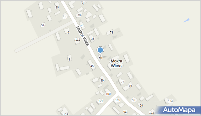 Mokra Wieś, Mokra Wieś, 58, mapa Mokra Wieś