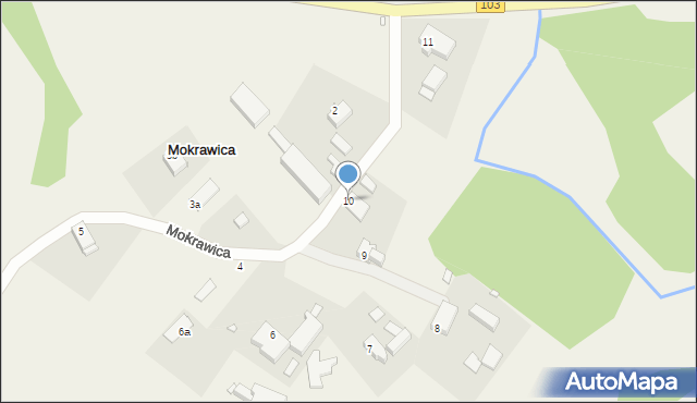 Mokrawica, Mokrawica, 10, mapa Mokrawica