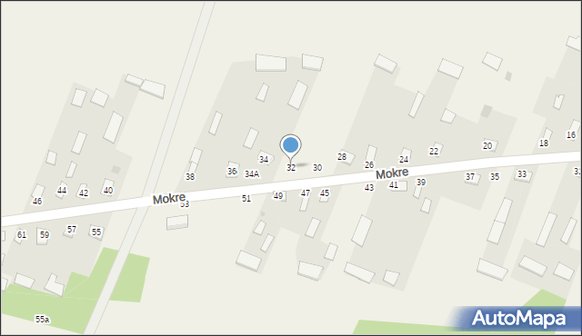 Mokre, Mokre, 32, mapa Mokre