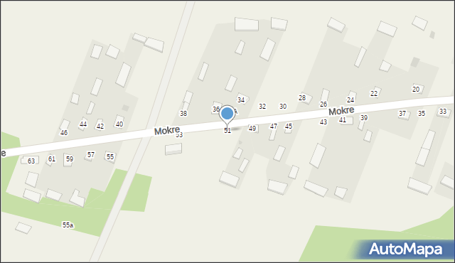 Mokre, Mokre, 51, mapa Mokre