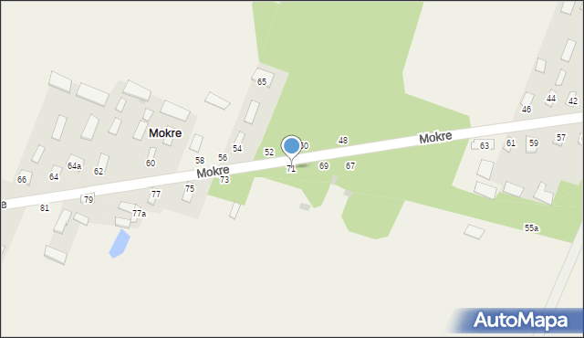 Mokre, Mokre, 71, mapa Mokre