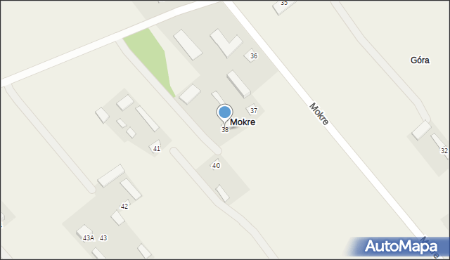 Mokre, Mokre, 38, mapa Mokre