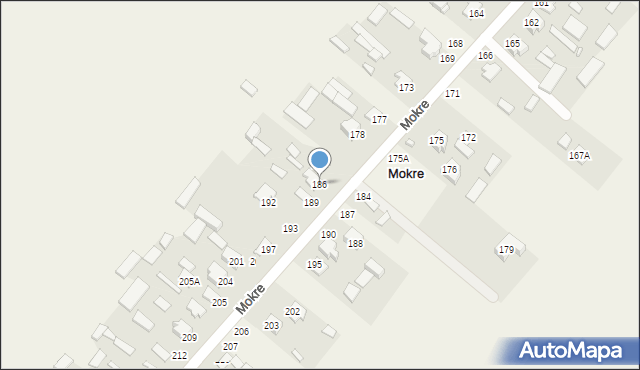 Mokre, Mokre, 186, mapa Mokre