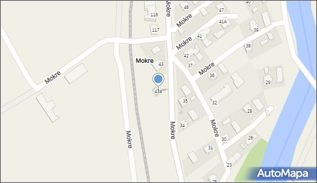 Mokre, Mokre, 43a, mapa Mokre