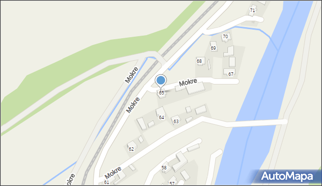 Mokre, Mokre, 65, mapa Mokre