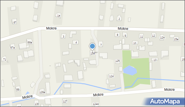 Mokre, Mokre, 134, mapa Mokre