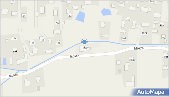 Mokre, Mokre, 136, mapa Mokre