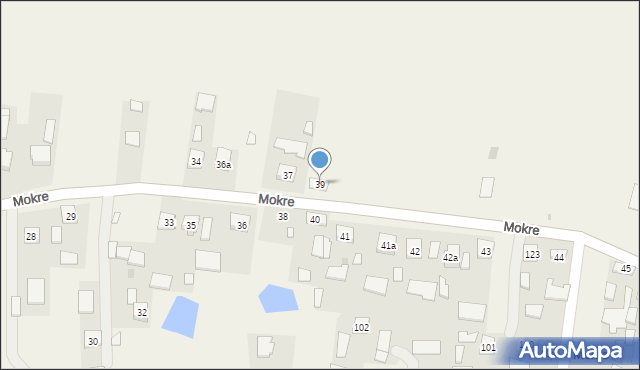 Mokre, Mokre, 39, mapa Mokre