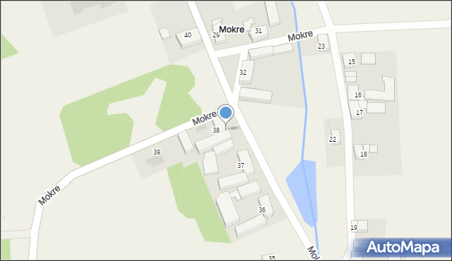 Mokre, Mokre, 38B, mapa Mokre