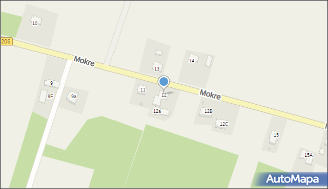 Mokre, Mokre, 12, mapa Mokre