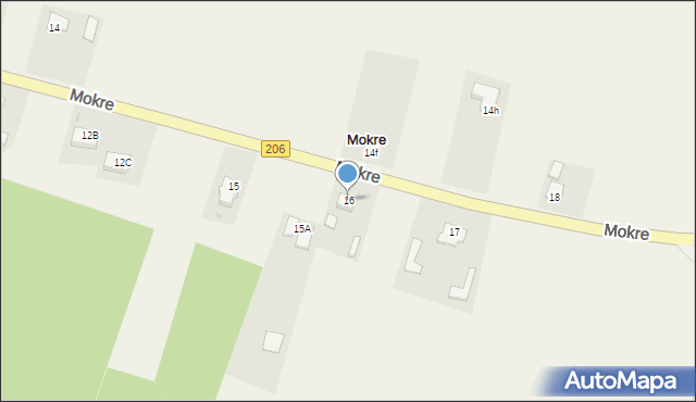 Mokre, Mokre, 16, mapa Mokre