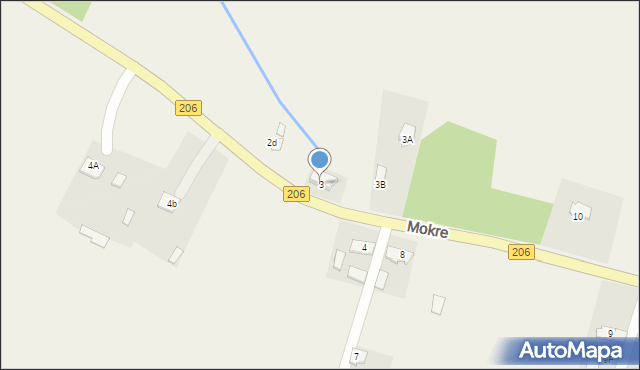 Mokre, Mokre, 3, mapa Mokre