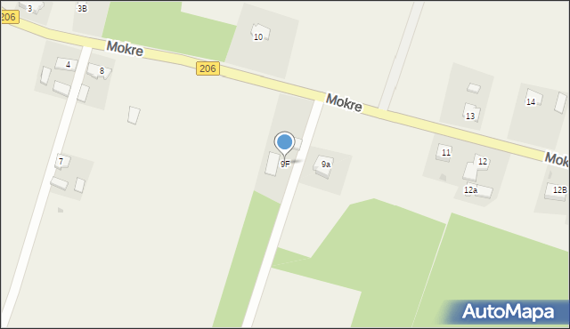 Mokre, Mokre, 9F, mapa Mokre