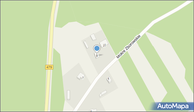 Mokre Zborowskie, Mokre Zborowskie, 9, mapa Mokre Zborowskie