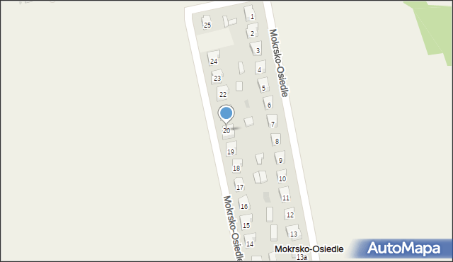 Mokrsko-Osiedle, Mokrsko-Osiedle, 20, mapa Mokrsko-Osiedle