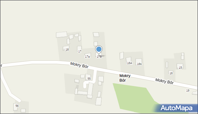 Mokry Bór, Mokry Bór, 17B, mapa Mokry Bór