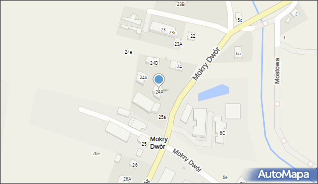 Mokry Dwór, Mokry Dwór, 24A, mapa Mokry Dwór