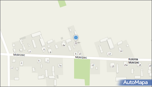 Mokrzec, Mokrzec, 11, mapa Mokrzec