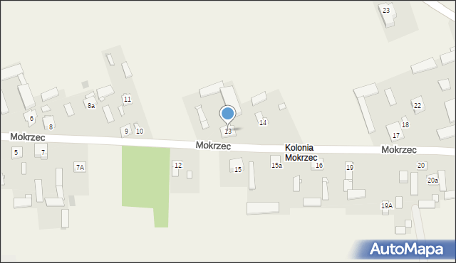 Mokrzec, Mokrzec, 13, mapa Mokrzec