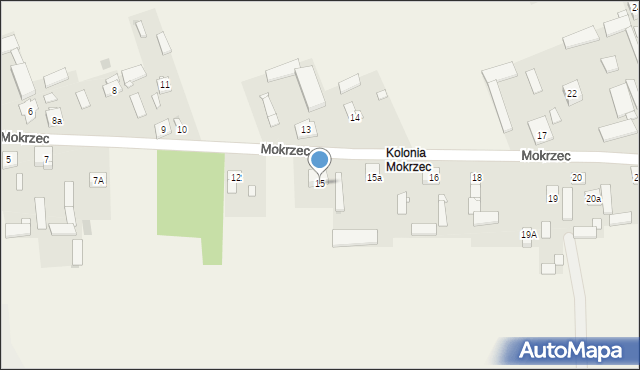 Mokrzec, Mokrzec, 15, mapa Mokrzec