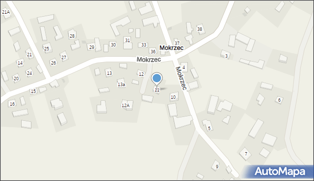 Mokrzec, Mokrzec, 11, mapa Mokrzec