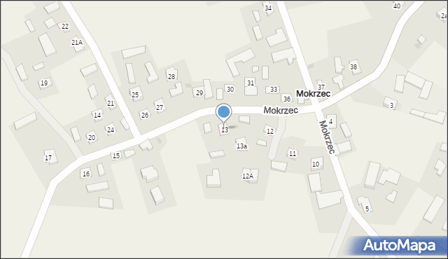 Mokrzec, Mokrzec, 13, mapa Mokrzec