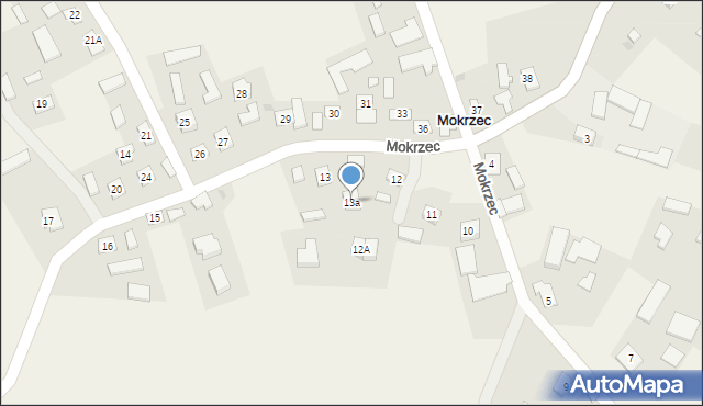 Mokrzec, Mokrzec, 13a, mapa Mokrzec