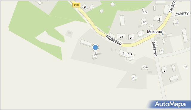 Mokrzec, Mokrzec, 23, mapa Mokrzec