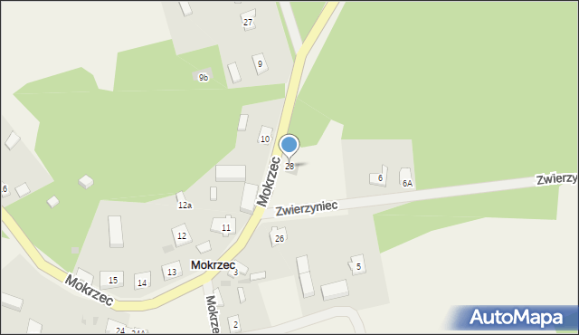 Mokrzec, Mokrzec, 28, mapa Mokrzec