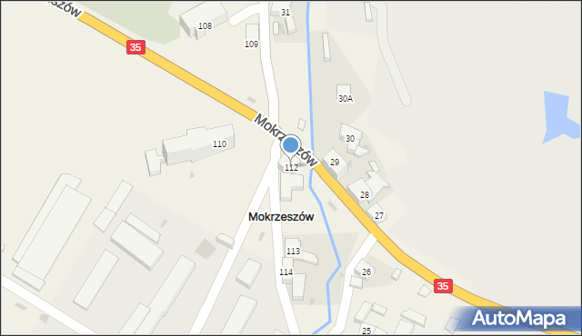 Mokrzeszów, Mokrzeszów, 112, mapa Mokrzeszów