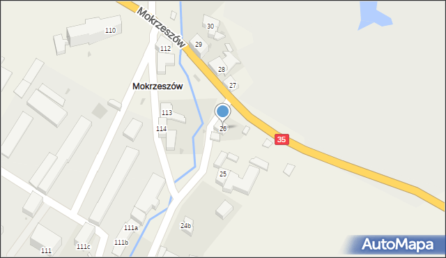 Mokrzeszów, Mokrzeszów, 26, mapa Mokrzeszów