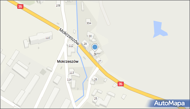 Mokrzeszów, Mokrzeszów, 28, mapa Mokrzeszów