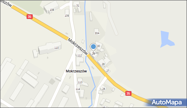 Mokrzeszów, Mokrzeszów, 29, mapa Mokrzeszów