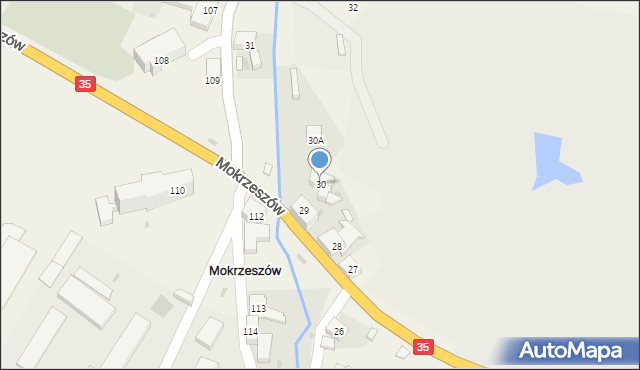 Mokrzeszów, Mokrzeszów, 30, mapa Mokrzeszów