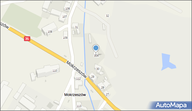 Mokrzeszów, Mokrzeszów, 30A, mapa Mokrzeszów