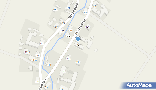Mokrzeszów, Mokrzeszów, 42, mapa Mokrzeszów