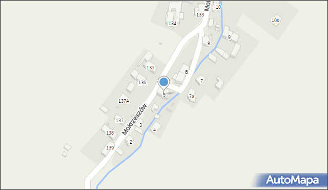 Mokrzeszów, Mokrzeszów, 5, mapa Mokrzeszów