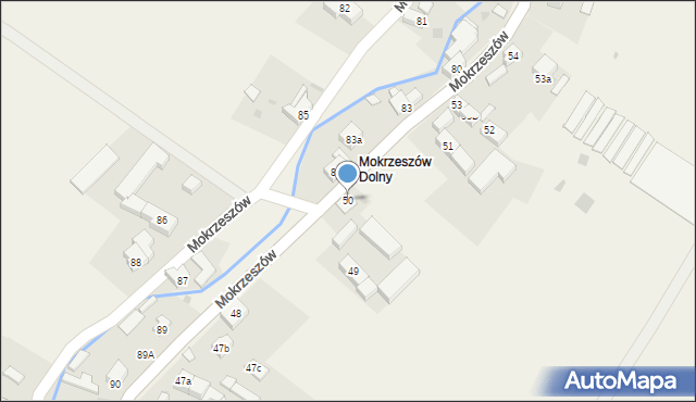 Mokrzeszów, Mokrzeszów, 50, mapa Mokrzeszów