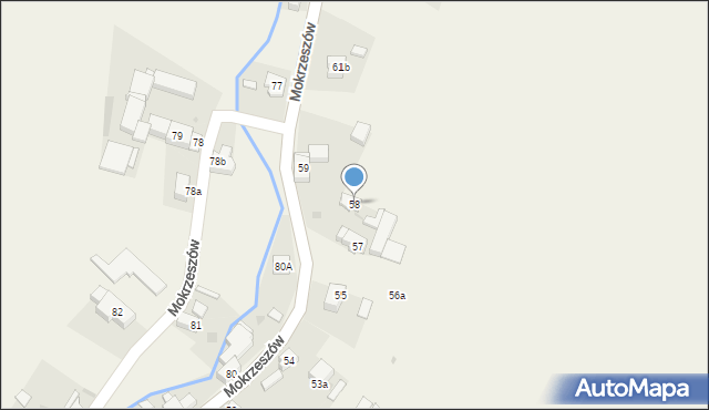 Mokrzeszów, Mokrzeszów, 58, mapa Mokrzeszów