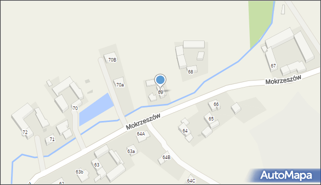 Mokrzeszów, Mokrzeszów, 69, mapa Mokrzeszów