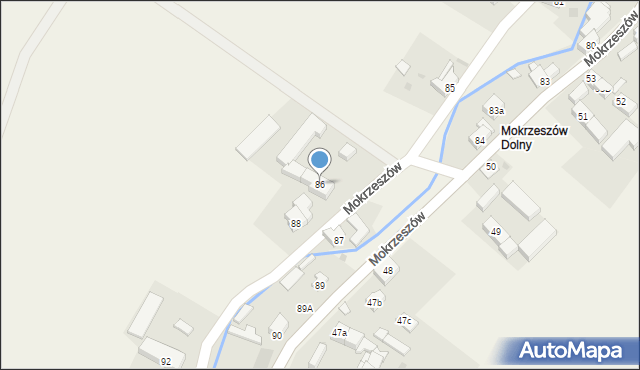 Mokrzeszów, Mokrzeszów, 86, mapa Mokrzeszów