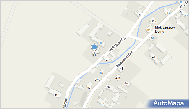 Mokrzeszów, Mokrzeszów, 88, mapa Mokrzeszów