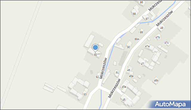 Mokrzeszów, Mokrzeszów, 92, mapa Mokrzeszów
