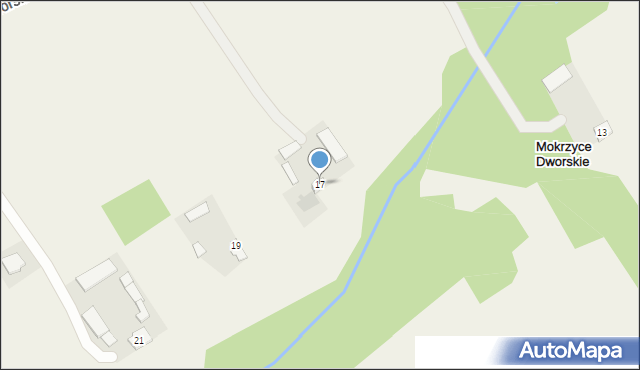 Mokrzyce Dworskie, Mokrzyce Dworskie, 17, mapa Mokrzyce Dworskie