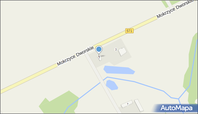 Mokrzyce Dworskie, Mokrzyce Dworskie, 5, mapa Mokrzyce Dworskie