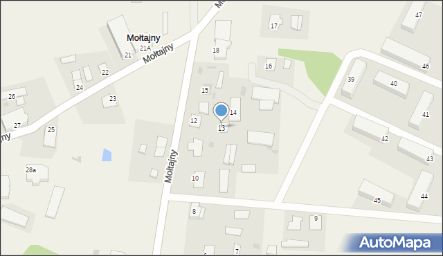 Mołtajny, Mołtajny, 13, mapa Mołtajny