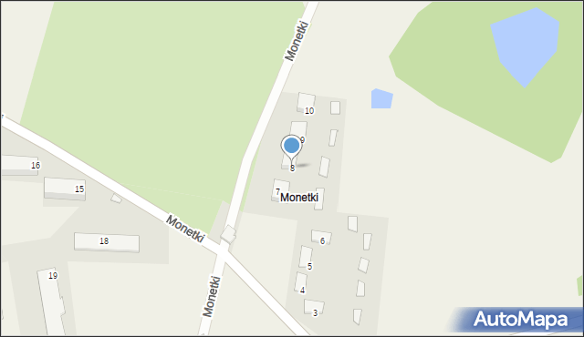 Monetki, Monetki, 8, mapa Monetki