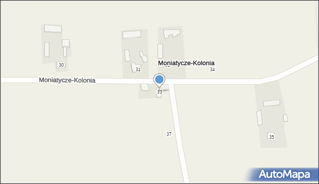 Moniatycze-Kolonia, Moniatycze-Kolonia, 33, mapa Moniatycze-Kolonia
