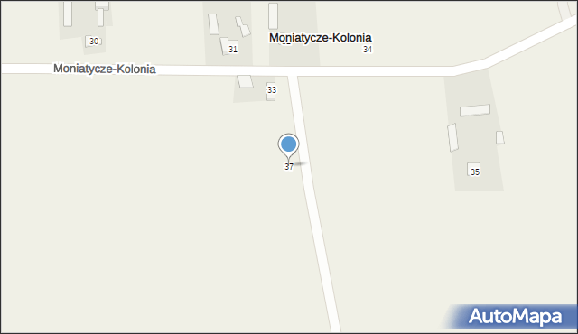 Moniatycze-Kolonia, Moniatycze-Kolonia, 37, mapa Moniatycze-Kolonia