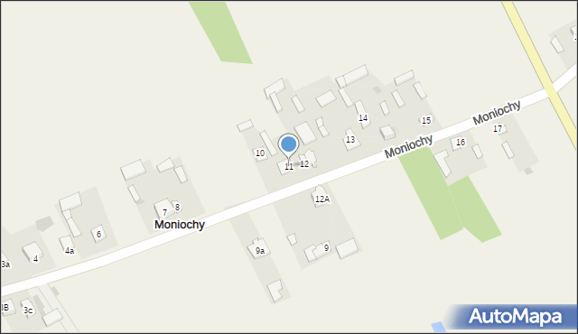 Moniochy, Moniochy, 11, mapa Moniochy